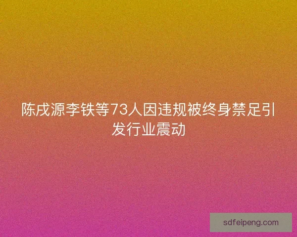 陈戌源李铁等73人因违规被终身禁足引发行业震动